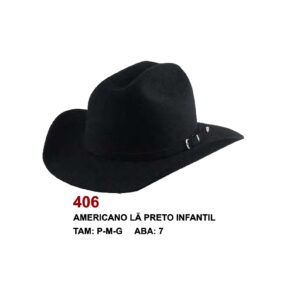 CHAPEU 406 AMERICANO LA PRETO INF