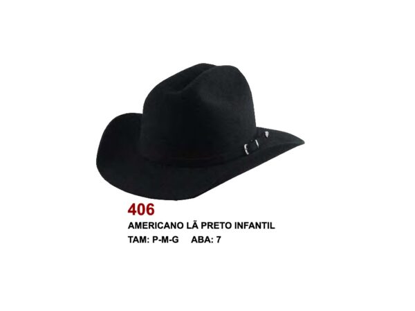 CHAPEU 406 AMERICANO LA PRETO INF